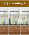 Adjustable Pendant Light Fixture In Frosted Gold Glass, Modern Farmhouse Chandelier over kitchen island