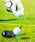 Gloved hand placing golf ball on Must Have One Thousand Bulk Golf Tees Pack, Three And A Quarter Inch Wooden Bamboo Tees