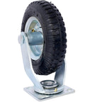 Two Pack 8-Inch Pneumatic Caster Wheels With Swivel Plate For Smooth Indoor Outdoor Use, Beefed-Up Steel Hub Ball Bearings