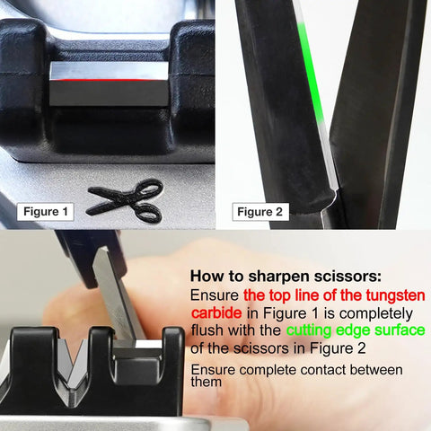 All In One Three Stage Knife And Scissors Sharpener With Tungsten Carbide Edge Setting Ceramic Hone For Straight Serrated And Kitchen Blades Plus A Strong Suction Base For Stable Sharpening A Great Mothers Day Gift