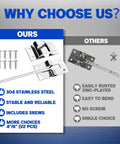 Heavy Duty 304 Stainless Steel RV Door Latch And Holder For Trailers Campers Trucks And Shop Doors, with screws and comparison.