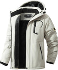 Hooded Waterproof Winter Ski Jacket For Men With Fleece Lined Interior Warm Snow Coat For Snowboarding Hiking Travel Windproof Mountain Gear