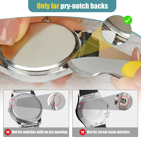 Watch Battery Replacement Tool Kit With Adjustable Case Opener, Band Strap Remover, Pry Back Case Opener And Precision Tweezers for Pry-Notch Back Watches