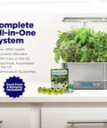 Harvest Elite Indoor Garden Hydroponic System With LED Grow Light And Seed Kit Stainless Steel Countertop Garden displayed