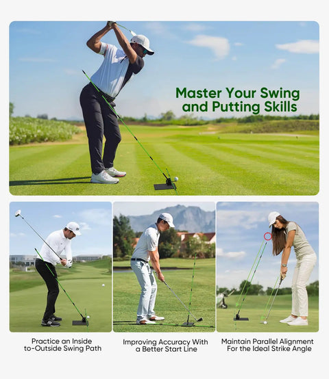 Golf Alignment Sticks And Angle Holder Set With Portable Bag Swing Trainer And Practice Aid Easy Setup Golf Training Gear Perfect Gift For Men And Golfers