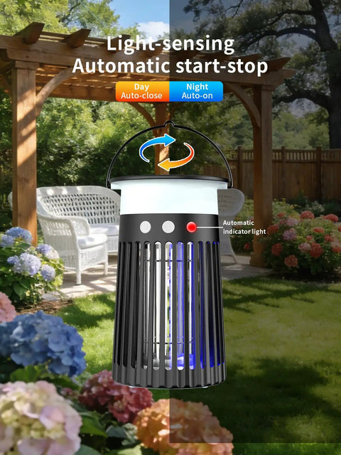 Solar Bug Zapper Portable Outdoor Waterproof Mosquito Killer Light Rechargeable Fruit Fly Trap Lamp 4200V Electric Gnat Traps in garden