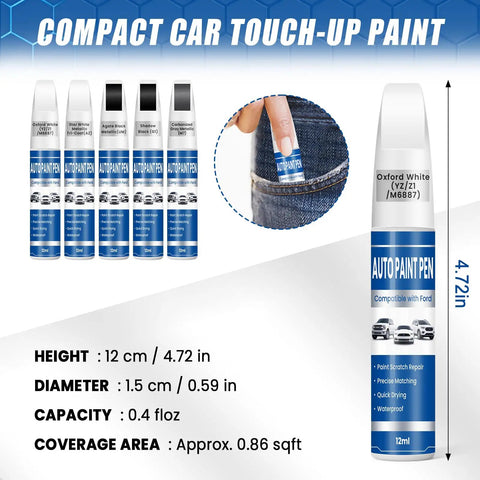 Ford Compatible White Touch Up Paint For F 150 Explorer And Escape 2 In 1 Scratch Repair Pen Color Accurate Oxford White YZ Z1 M6887 Quick Dry Long Lasting