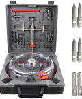 Adjustable Hole Saw Cutter Kit From One And Five Eighths Inch To Eight Inches With Twin Blade And ABS Dust Shield in case