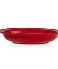 Side view of red Spillproof Lip Plate With Inner Lip Wall For Adults Red 9 Inch Non Slip Adaptive Plate For Independence Lightweight plate