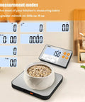 Pro Grade 33 Lb Digital Kitchen Scale With Split Display And Backlit LCD showing ounce measurement with bowl of oats
