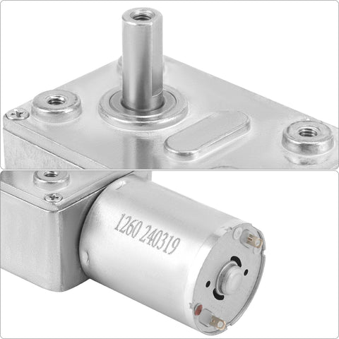 Beefy High Torque 12V DC Worm Gear Motor With 10 RPM Output D Shaped Shaft All Metal Gears A Real Workhorse For Heavy Duty DIY Projects And Industrial Use Low Noise Rugged Performance Dual Pack