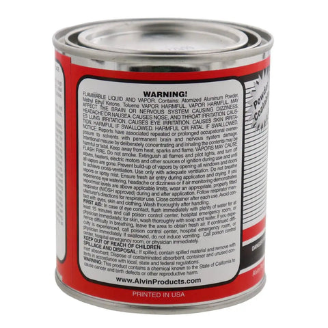 Back view of a can of 24 Oz Metal Repair Putty Epoxy For Dent Filler And Patch Ready To Use Tough As Nails Durable And Economical