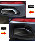 Before and after installation of Stainless Steel Tail Muffler Exhaust Tip For BMW X5 F15 2014 2018 And X6 F16 2015 2018