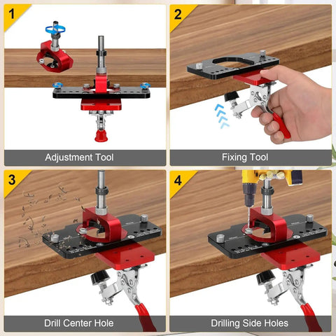 Concealed Hinge Jig For Cabinet Doors 35mm Metal Pro Grade DIY Woodworking Tool Kit With Precision Drill Bit for Easy Installations