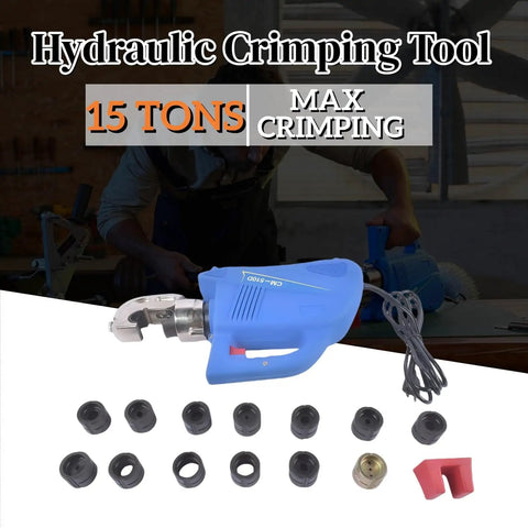 Built Like A Tank 15 Ton Hydraulic Crimping Tool With 14 Die Set Professional Grade For 9 Awg To 800 MCM Cable designed for quick pump cycling.
