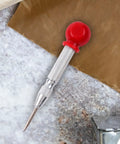 5 Inch Automatic Center Punch For Metal With Adjustable Impact Spring Loaded Design To Kickstart Drilling Jobs on textured background.