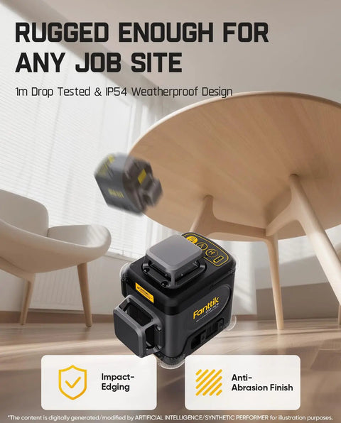 D12 Ace Laser Level With 3x360 Degree Lines 16 Lines Self Leveling For Construction Projects Pro Grade Laser Alignment Tool For Quick Leveling And Plumb, rugged ABS+PC housing