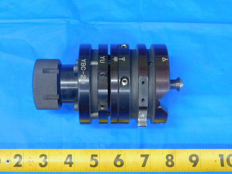 EDM Sinker Tooling Block For ROBOFIL CTA20 Collet And YBC20 System displayed next to measuring tape