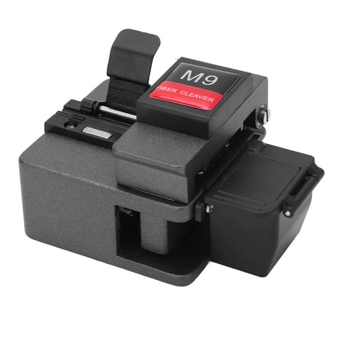 High Precise Optical Fiber Cleaver Automatic Knife Return 3 In 1 Tool For Cable Cutting Machine M9 with tungsten steel blade and waste box.