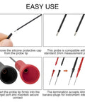 Instructions for using 4 Pack 2mm Extended Needle Test Probes Pro Grade For Multimeters 600V 10A Non Destructive Insulation Piercing