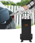 Portable 30 Gallon Gas Caddy With Two Wheels And Manual Transfer Pump For Diesel And Gasoline Fuel Storage Tank Grab N Go For Cars