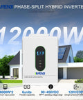 12000W Solar Hybrid Inverter 48V DC To 120V And 240V AC Single Phase Split Phase Pure Sine Wave With Built In 2 MPPT Controllers