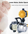 3/4 HP Water Pressure Booster Pump For Home Use Automatic Electric Self Priming Shallow Well Jet Pump 17 GPM 110V pictured