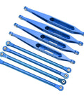 Upgrade Your RC Ride With Premium Aluminium Alloy Suspension Links For Losi 1/8 LMT 4WD, blue suspension parts displayed.