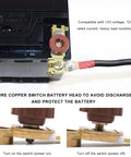 Heavy Duty Top Post Battery Disconnect Switch 12V 125A Quick Cut Off Master Isolator with pure copper switch head on battery.