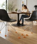 Non Slip Chair Glides 8 Pack For Eames Eiffel Style Wire Leg Dining Chairs Feet Caps protect wood floor in dining area