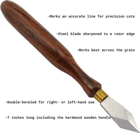 Premium Marking Knife For Serious Carpenters Featuring Razor Sharp Carbon Steel Blade And Ergonomic Handle, 7 inches long.
