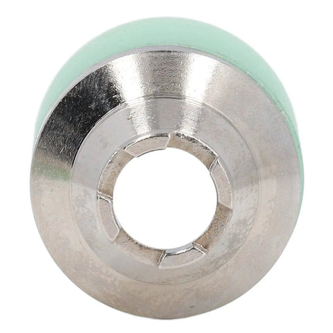 Close-up of Pro Grade Plasma Cutting Torch Nozzle Protective Cover 2 Pack for P80 Cutter with green fiberglass copper design.
