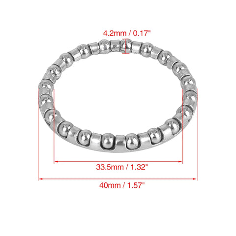 12 Pack 40mm Outer Diameter Bicycle Ball Bearing Cage Retainer With 20 Balls Inner Diameter 33.5mm Steel Build showing measurements