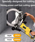 Heavy Duty 8000W Brushless Concrete Ring Saw With Four Premium Blades For Rapid Wall Slotting And A Badass Copper Motor cutting through concrete wall.
