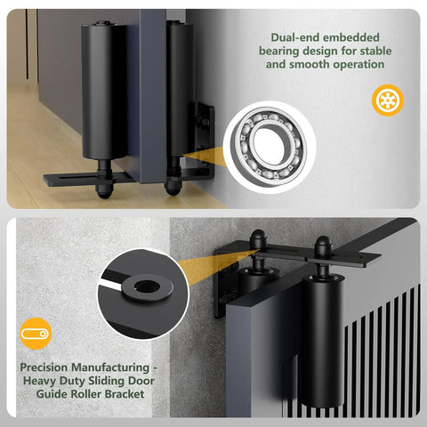 Heavy Duty Sliding Gate Roller Hardware Kit With Steel Wall Mount Bracket And Nylon Roller Guide For Rolling Doors