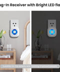 Wireless Doorbell Kit No Fuss Setup With 1300 Feet Range Waterproof Chime System 58 Melodies 5 Volume Levels LED Flash Perfect