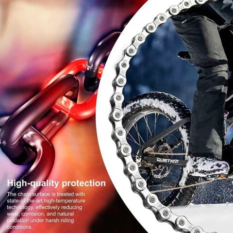 Heavy Duty Ebike Chain For 6, 7, 8 Speed, 136 Links, Tough As Nails High Tensile Strength, Anti Break, Anti Corrosion And Rust Resistant Drive Chain For Mountain, Commuter And Electric Bikes, Compatible With Shimano, SRAM, Bosch Motors