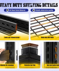 Heavy Duty Garage Shelving Unit 5 Tier Adjustable Metal Rack With Tool Free Assembly Holds Up To 400 Lbs Per Shelf Ideal For Basement Pantry Kitchen And Workshop Storage Durable Steel Shelves For Tools Appliances And Bulk Goods Black close-up of steel uprights and wire mesh