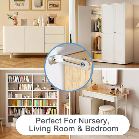 Ultra Sturdy Anti Tip Furniture Anchors Built From Heavy Steel Supports Up To 450 Lbs Securing Tall Dressers And Cabinets With Zero Sweat Setup.