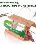 US Cedar Outdoor Bird Feeder With Hanging Design Handcrafted Wood Double Suet Cage Clear View Windows Squirrel Proof