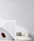 Hassle Free Peel And Stick Self Adhesive Wallpaper Roll Hella Waterproof Moisture Proof Thermal Insulation Wall Sticker Pasteless Contact Paper Super Snazzy Home Decor Big Time Upgrade 50X300Cm Wrap displayed on a wall with a close-up of the roll.