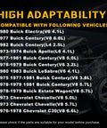 High adaptability image showing compatible vehicles for Beast Mode One Wire Alternator For General Motors Platforms.