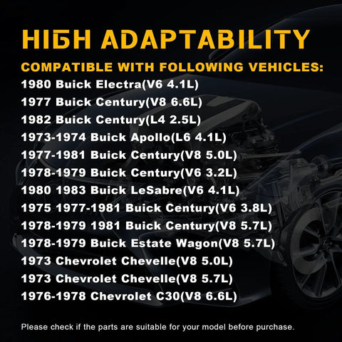 High adaptability image showing compatible vehicles for Beast Mode One Wire Alternator For General Motors Platforms.