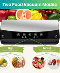 Image of Kitchen Vacuum Sealer That Keeps It Fresh For Dry And Moist Foods with a display of dry and moist food modes.