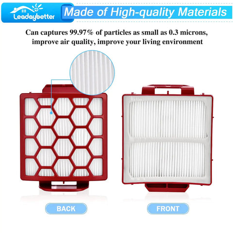 Back and front view of Replacement Filter For Shark Navigator Upright Vacuums Including NV150 NV151 NV251 NV255 ZU60 ZU62 ZU62C