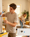 Two Piece Drywall Repair Paste Kit With Heavy Duty Scraper For Quick Hole And Crack Patching Zero Fuss Blending For A Flawless Smooth Surface Before Painting Touchups in action.