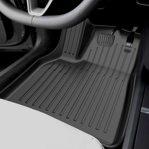 All Weather TPE Floor Mats And Cargo Liner Set For 2025 2026 Model Y Juniper Custom Fit 3D Scanned Contour front floor view