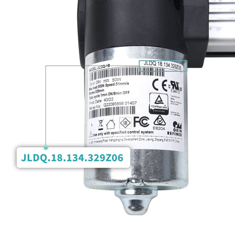 Power Recliner Motor Replacement For JLDQ Series Lift Chairs And Electric Recliners Fits JLDQ.18.134.329Z06 label close-up