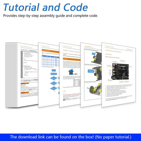 Step-by-step guide for Four Wheel Drive Robot Car Kit Compatible With Arduino IDE featuring line tracking and obstacle avoidance.