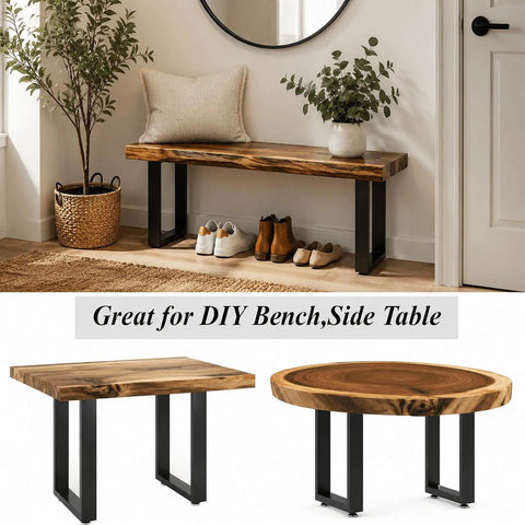 Heavy Duty 16 Inch Metal Bench Legs Set Of 2 For Diy Builds Coffee Table Desk End Table And More Heavy Steel U Shaped Supports